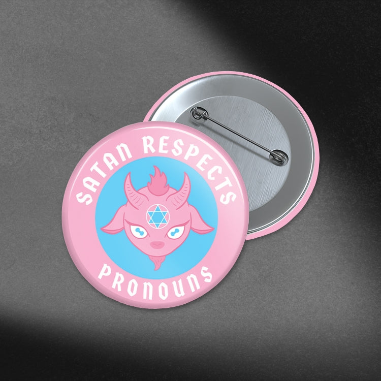 Satan Respects Pronouns -  1.75in Buttons