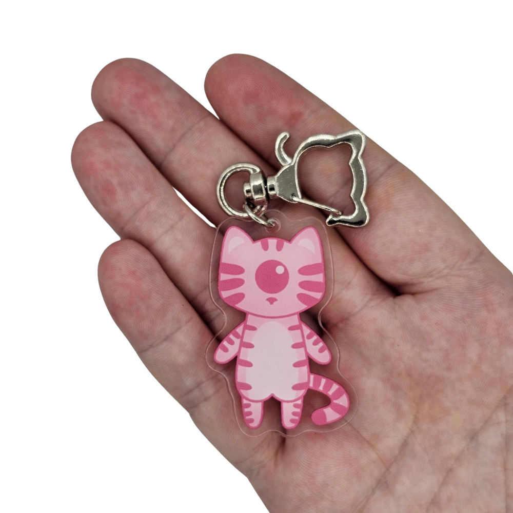 Spy the Cyclops Tabby Cat Keychain