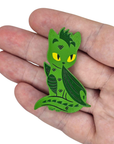 Forest the Green Dragon Cat - Dyed Enamel Pin