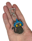 Shark Hat Cat Keychain