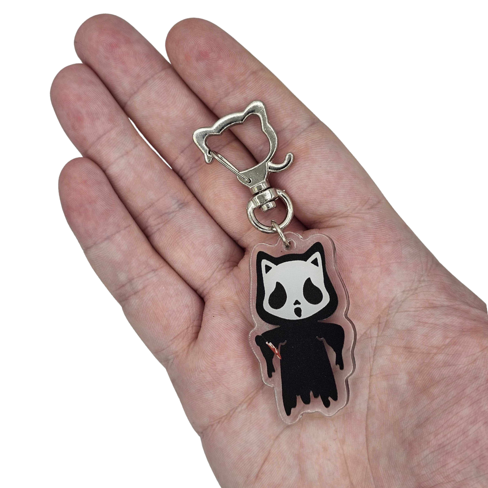 Ghost Cat Killer Keychain