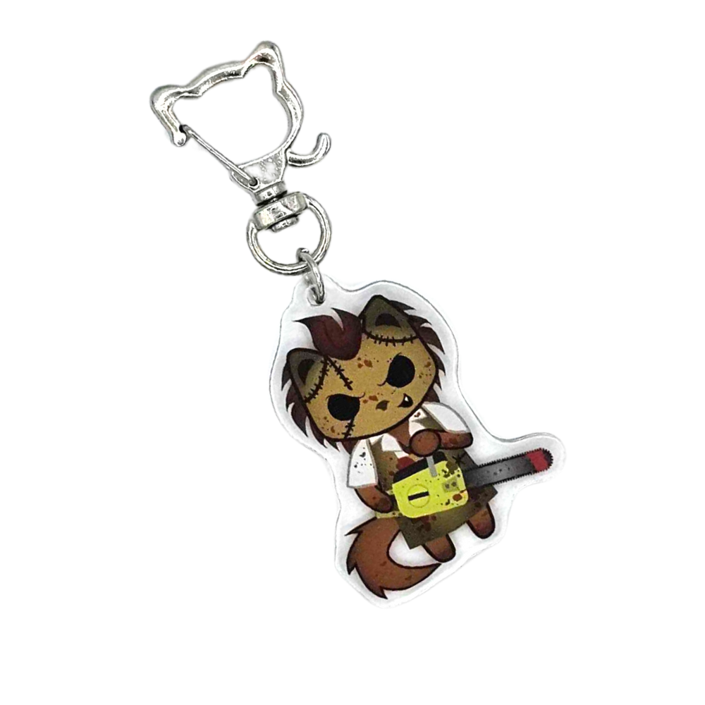 Chainsaw Meowsacre Cat Keychain