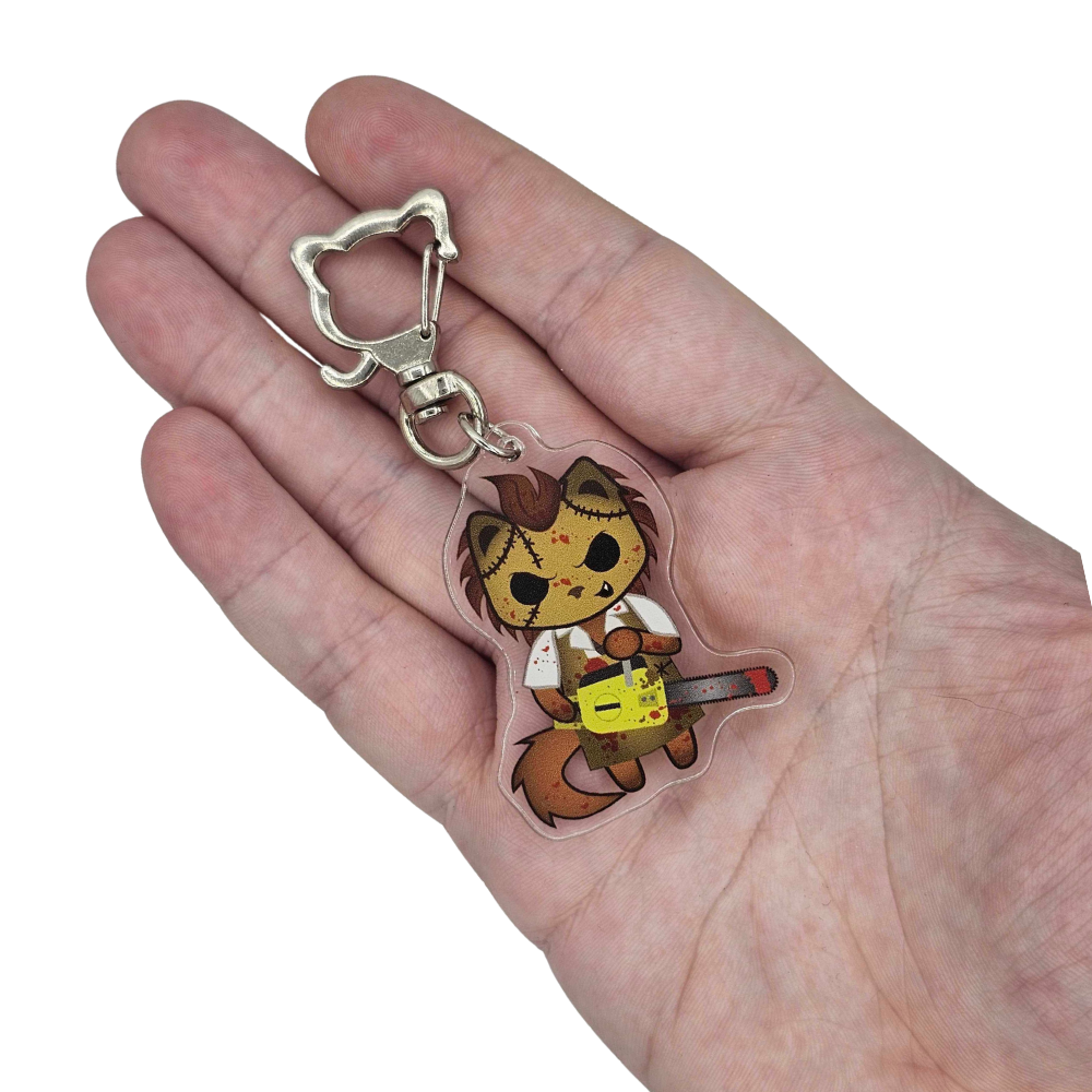 Chainsaw Meowsacre Cat Keychain