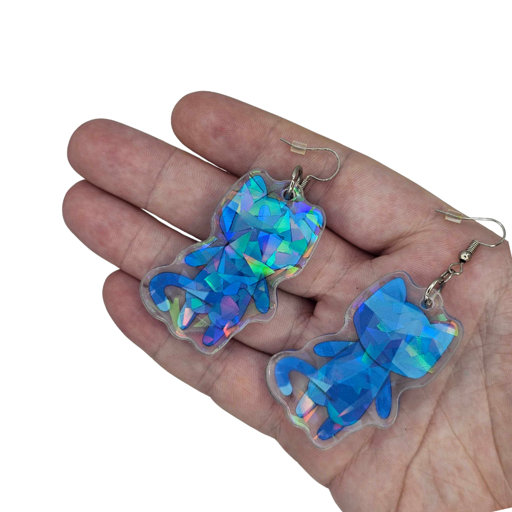 Sapphire the Crystal Cat - Earrings