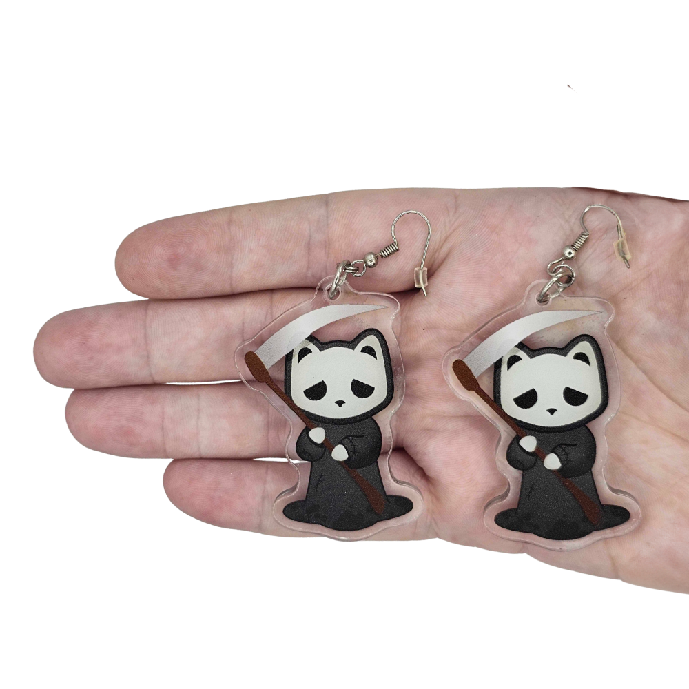 Solace the Reaper Cat - Earrings