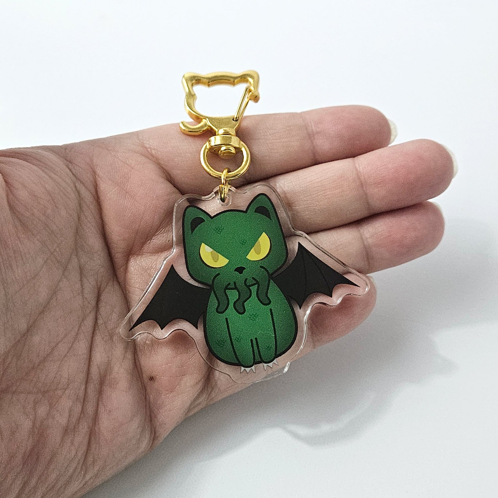 Cathulhu Acrylic Keychain - Spooky Cute Cthulhu Cat