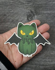 Cathulhu - Clear Vinyl Sticker - Spooky Cute Cthulhu Cat