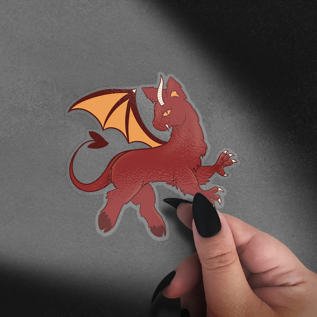 Jersey Devil Cat Clear Vinyl Sticker
