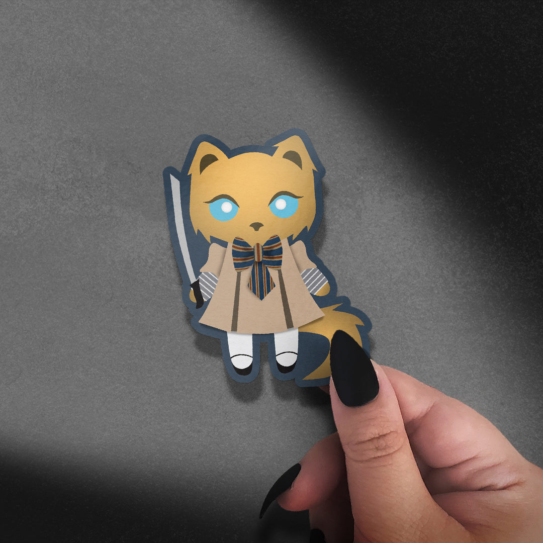 Megan Cat Android Doll - Vinyl Sticker