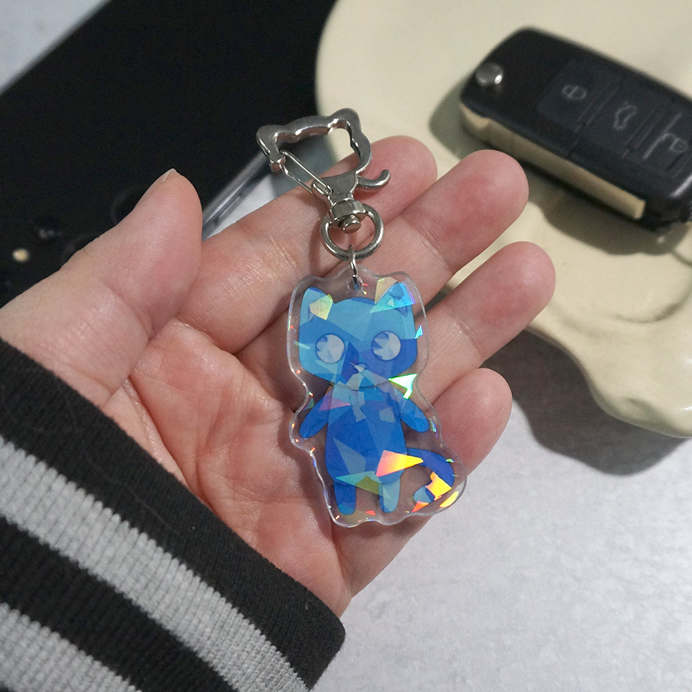 Sapphire the Crystal Cat Keychain