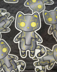 Servo the Robot Cat - Clear Vinyl Sticker