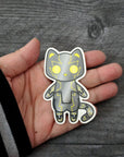 Servo the Robot Cat - Clear Vinyl Sticker