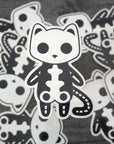 Socket the Skeleton Cat - Clear Vinyl Sticker