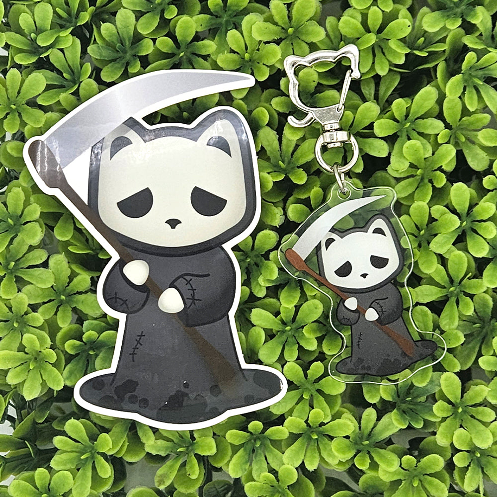 Solace the Reaper Cat Keychain