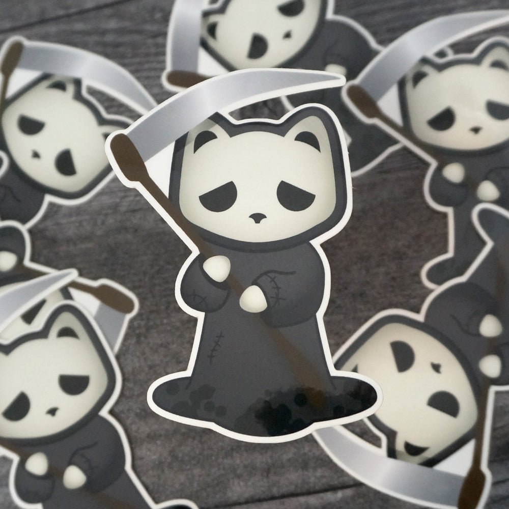Solace the Reaper Cat - Clear Vinyl Sticker