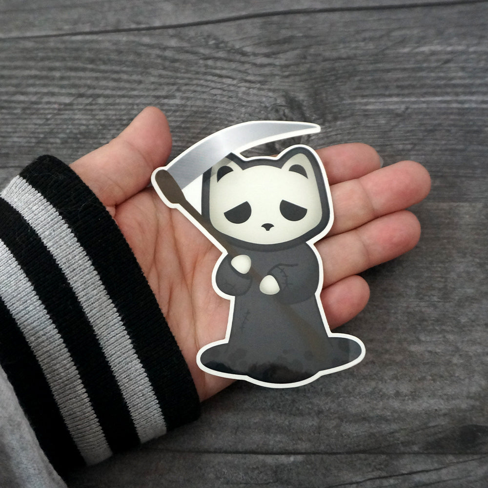 Solace the Reaper Cat - Clear Vinyl Sticker