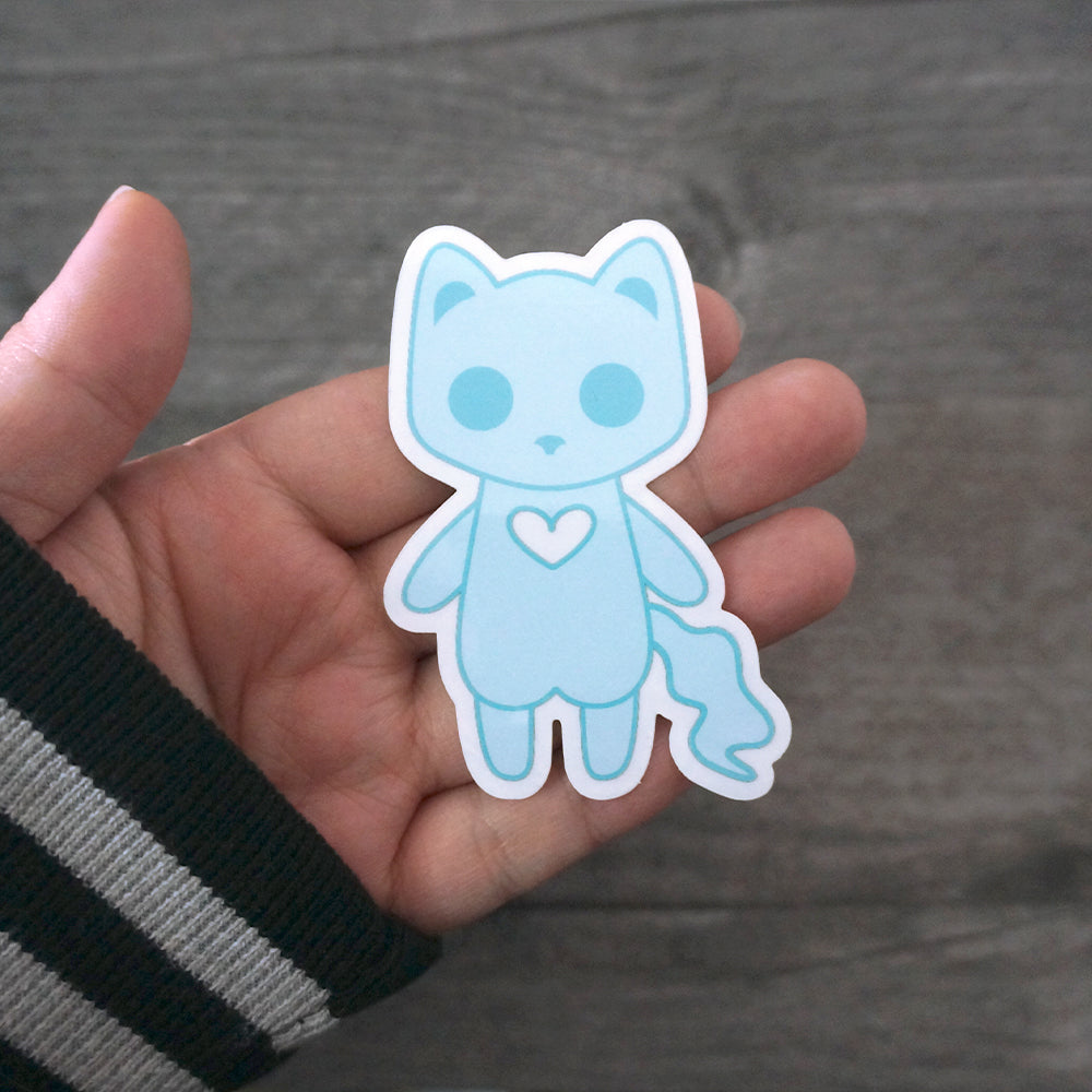 Spectral the Ghost Cat - Clear Vinyl Sticker
