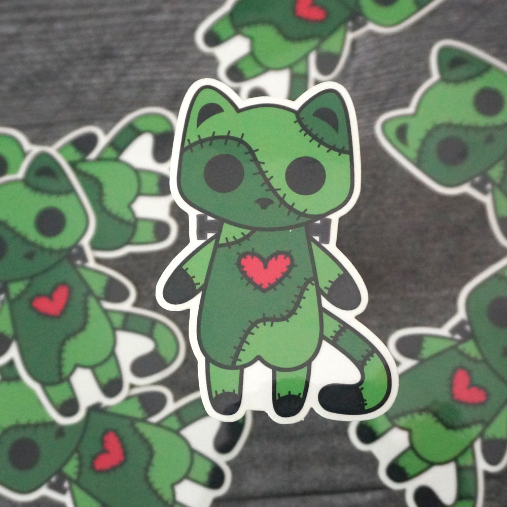 Stitches the Frankenstein Cat - Vinyl Sticker