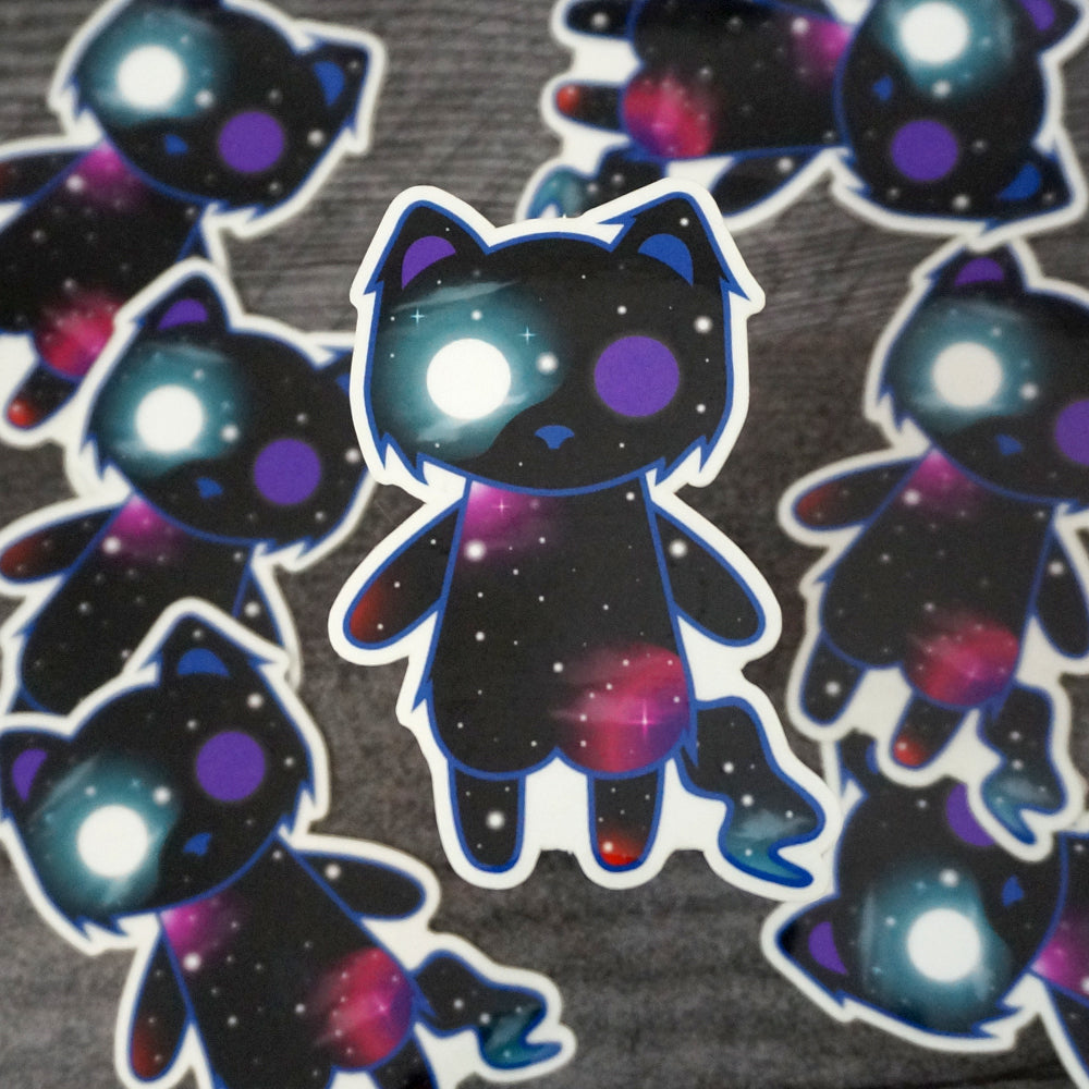 Supernova the Galaxy Cat - Clear Vinyl Sticker