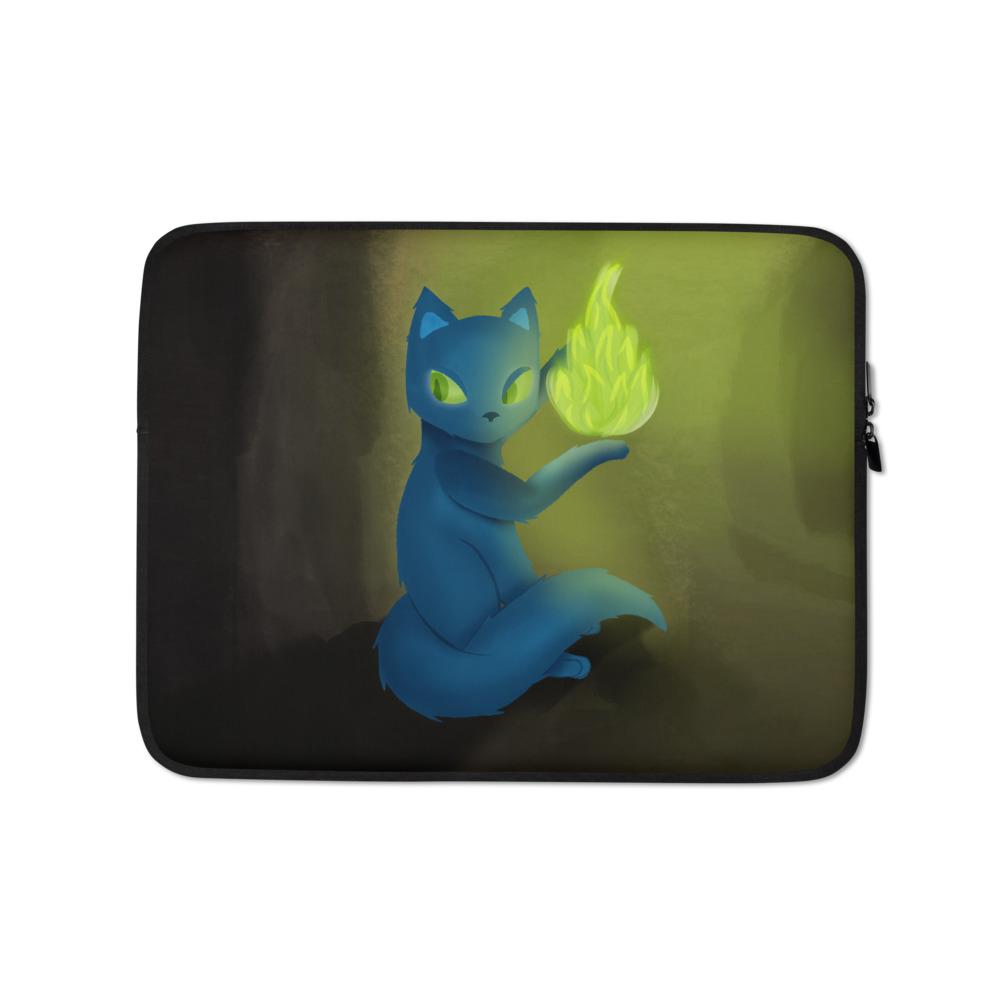 Monster Kitty Society 13 in Into the Darkness - Sage - Laptop Sleeve