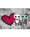 Monster Kitty Society Prints Jack & Sally - Postcard Mini Art Print