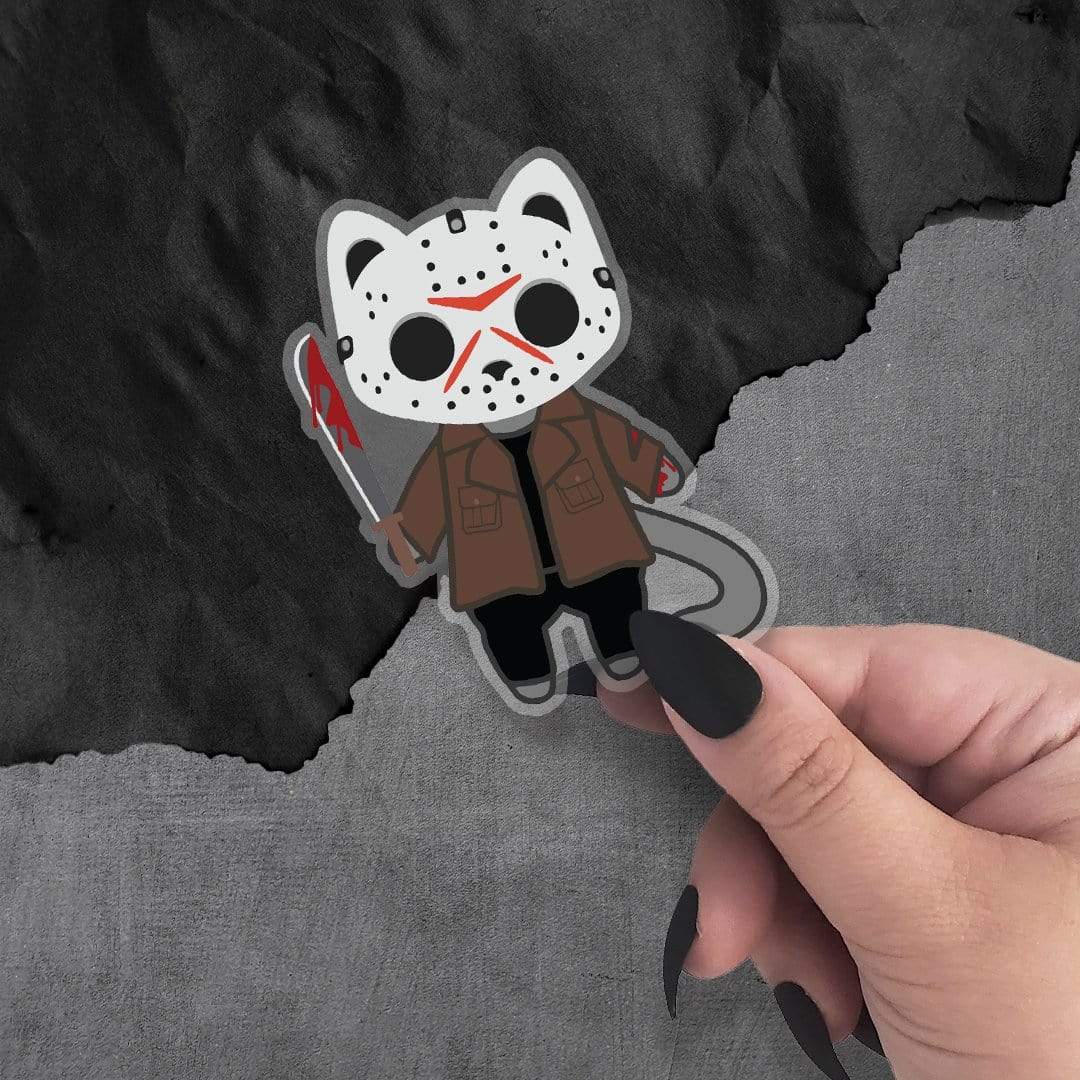 Monster Kitty Society Jason Voorhiss Cat - Clear Vinyl Sticker