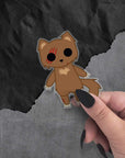 Monster Kitty Society Stickers Shred the Were Cat - Clear Vinyl Sticker