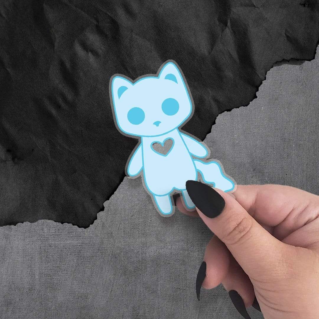 Monster Kitty Society Stickers Spectral the Ghost Cat - Clear Vinyl Sticker