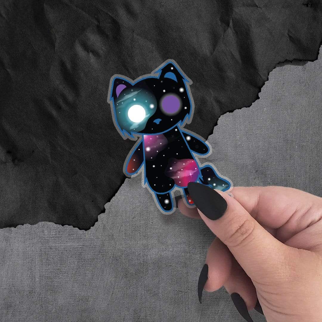 Monster Kitty Society Stickers Supernova the Galaxy Cat - Clear Vinyl Sticker