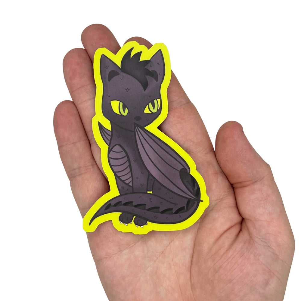Void the Black Dragon Cat Vinyl Sticker