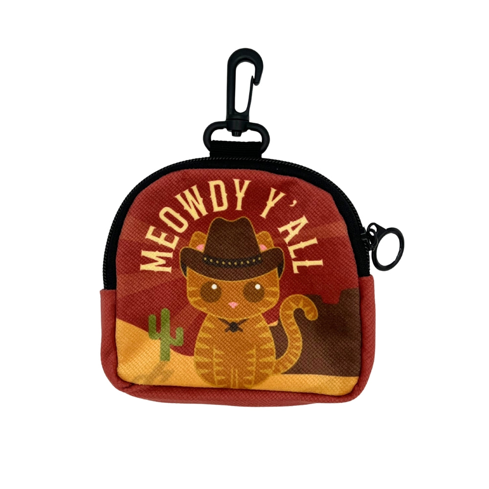 Meowdy Cowboy Cat Zip Pouch Clip Bag