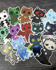 All Monster Kitties! 14 Clear Vinyl Sticker Set