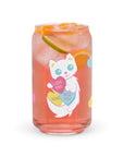 Candy Hearts Kitty - Can-Shaped Glass Cup