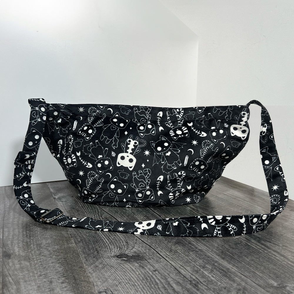 Monster Kitty Society Crescent Bag