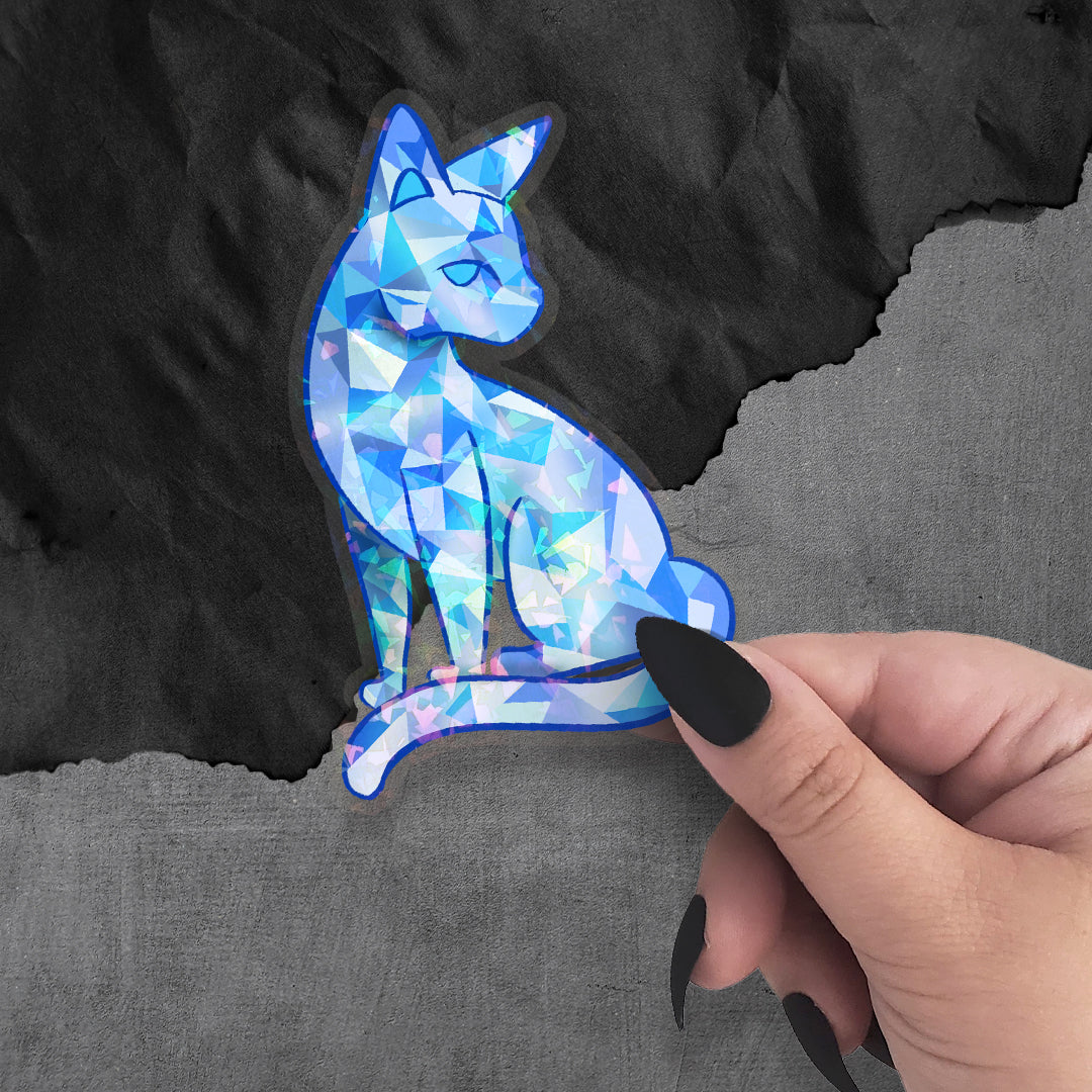 Crystalized Sapphire Holographic Vinyl Sticker