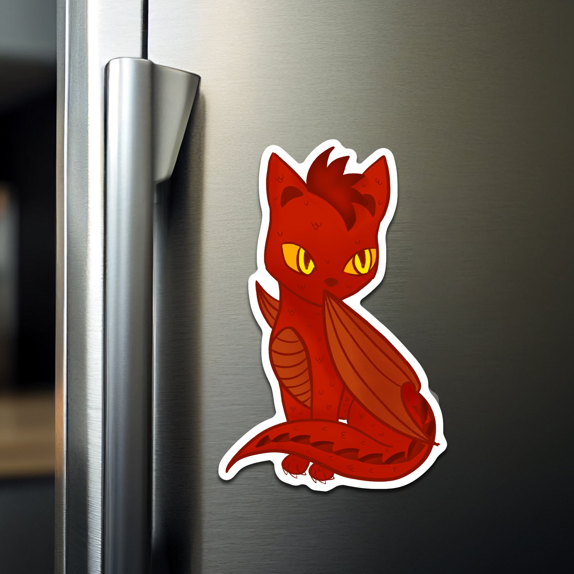 Scorch the Dragon Cat Magnet