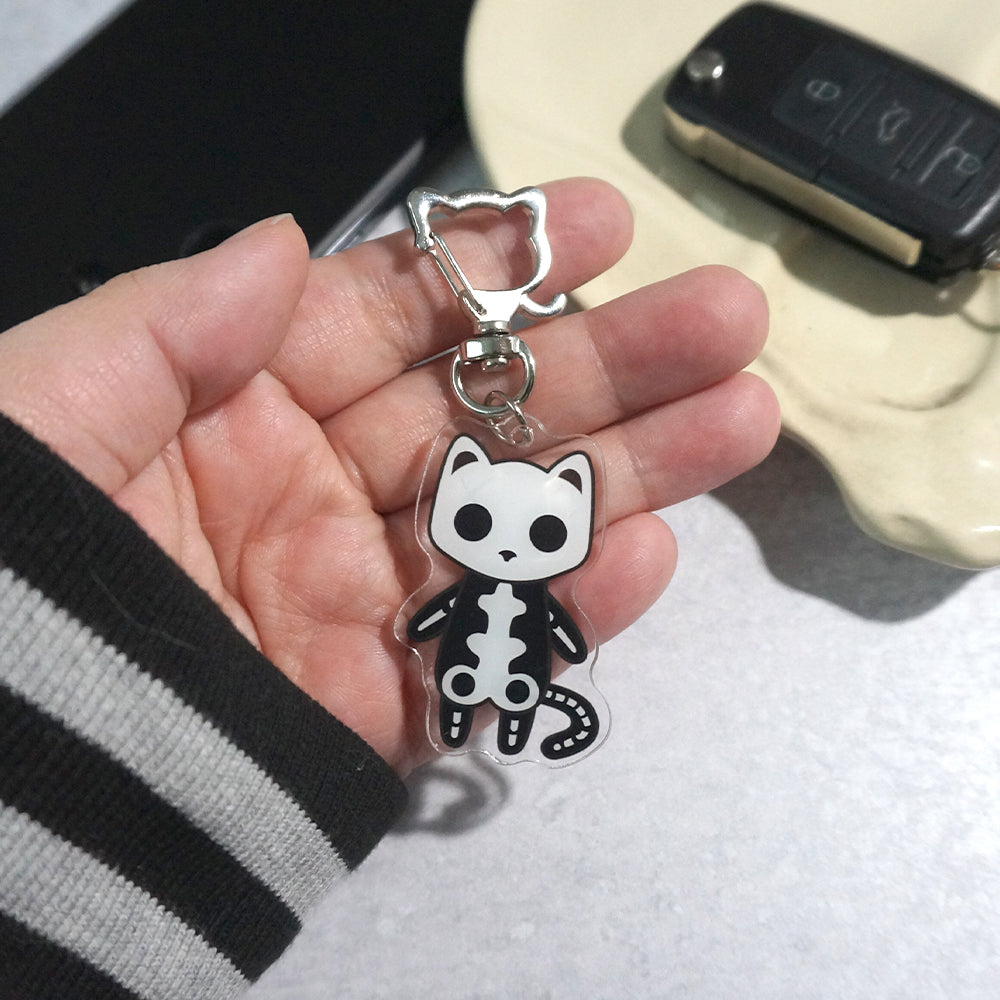 Socket the Skeleton Cat Keychain