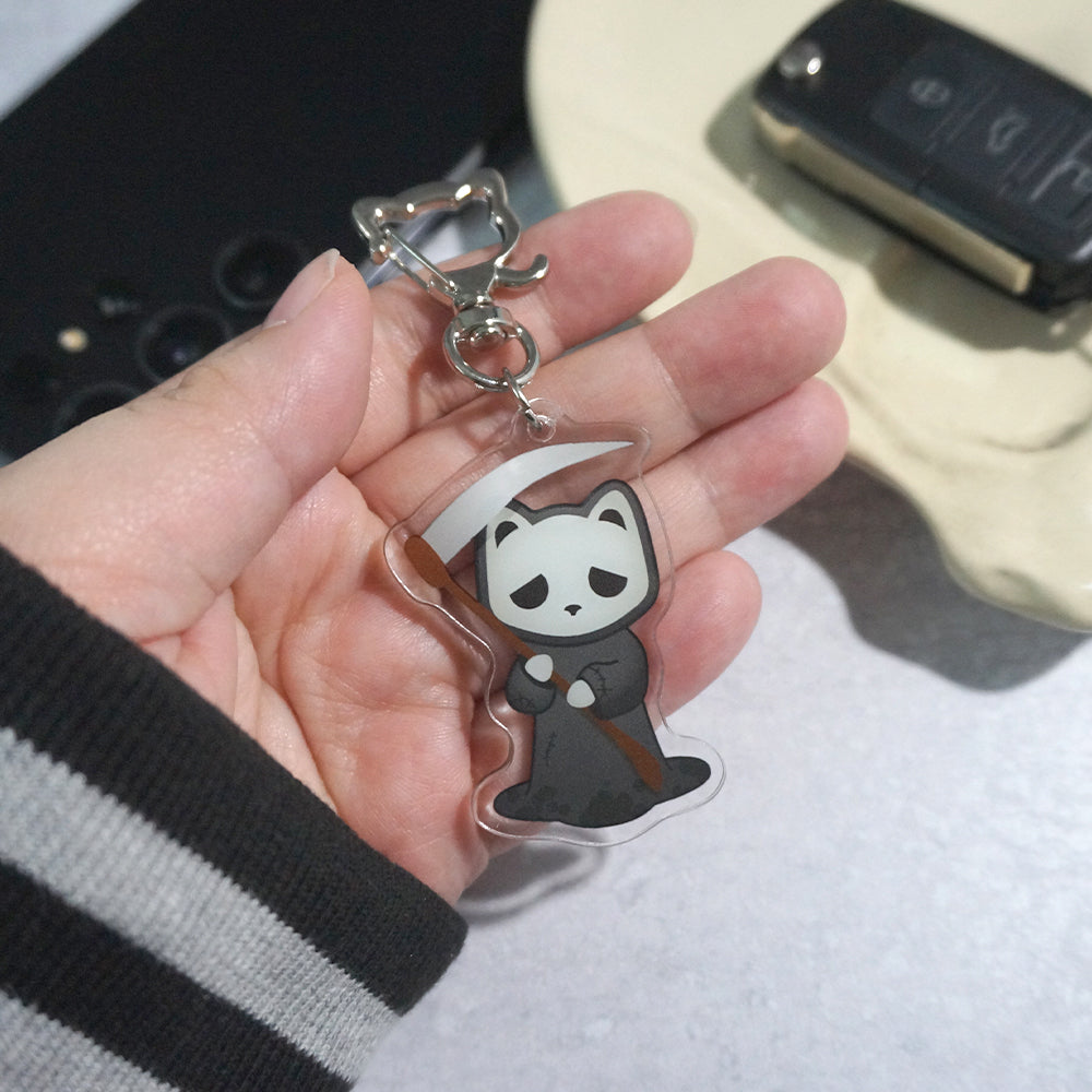 Solace the Reaper Cat Keychain