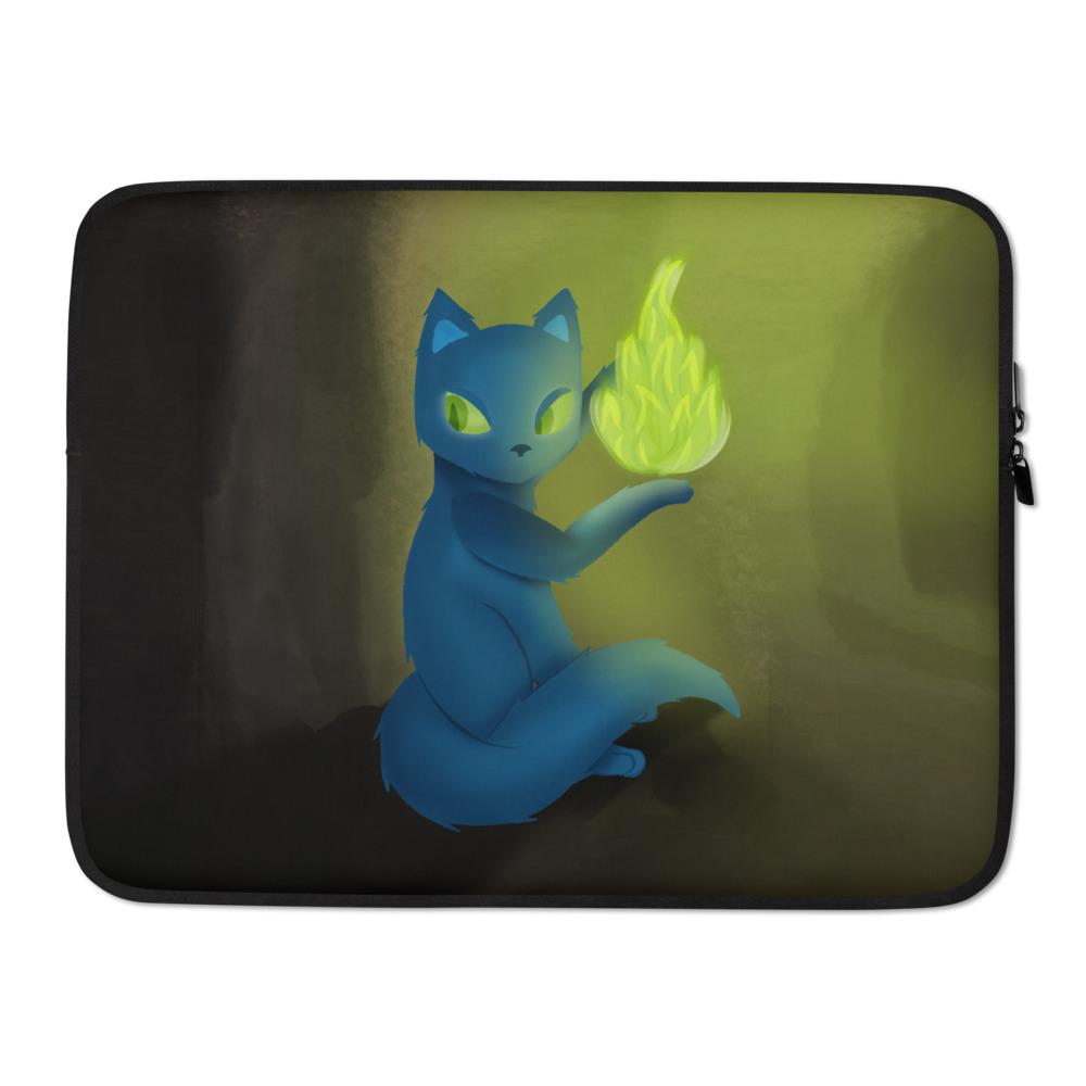 Monster Kitty Society 15 in Into the Darkness - Sage - Laptop Sleeve