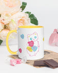 Monster Kitty Society Candy Heart Kitty Ceramic Mug