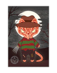Monster Kitty Society Prints Fureddy Krueger - Postcard Mini Art Print