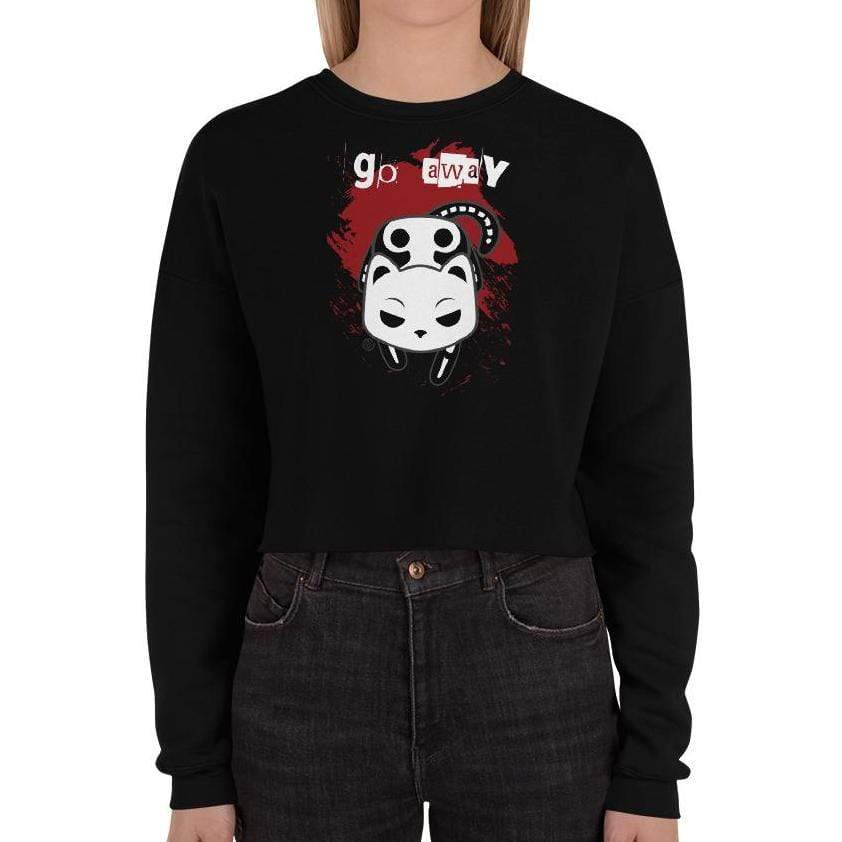 "Go Away" Socket the Skeleton Cat - Crop Sweatshirt by Monster Kitty Society.