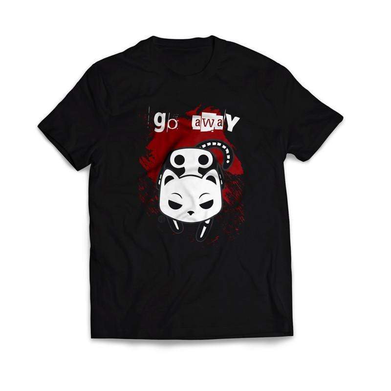 Printful Apparel &quot;Go Away&quot; Socket the Skeleton Cat Graphic T-Shirt (Unisex/Plus Size)