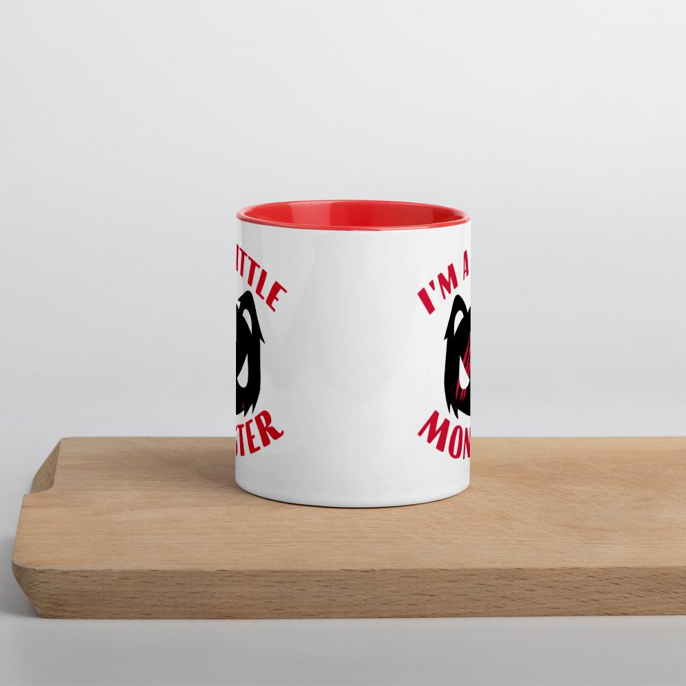 Monster Kitty Society I&#39;m A Little Monster - Ceramic Red &amp; White Mug