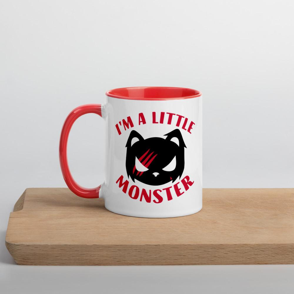 Monster Kitty Society I'm A Little Monster - Ceramic Red & White Mug