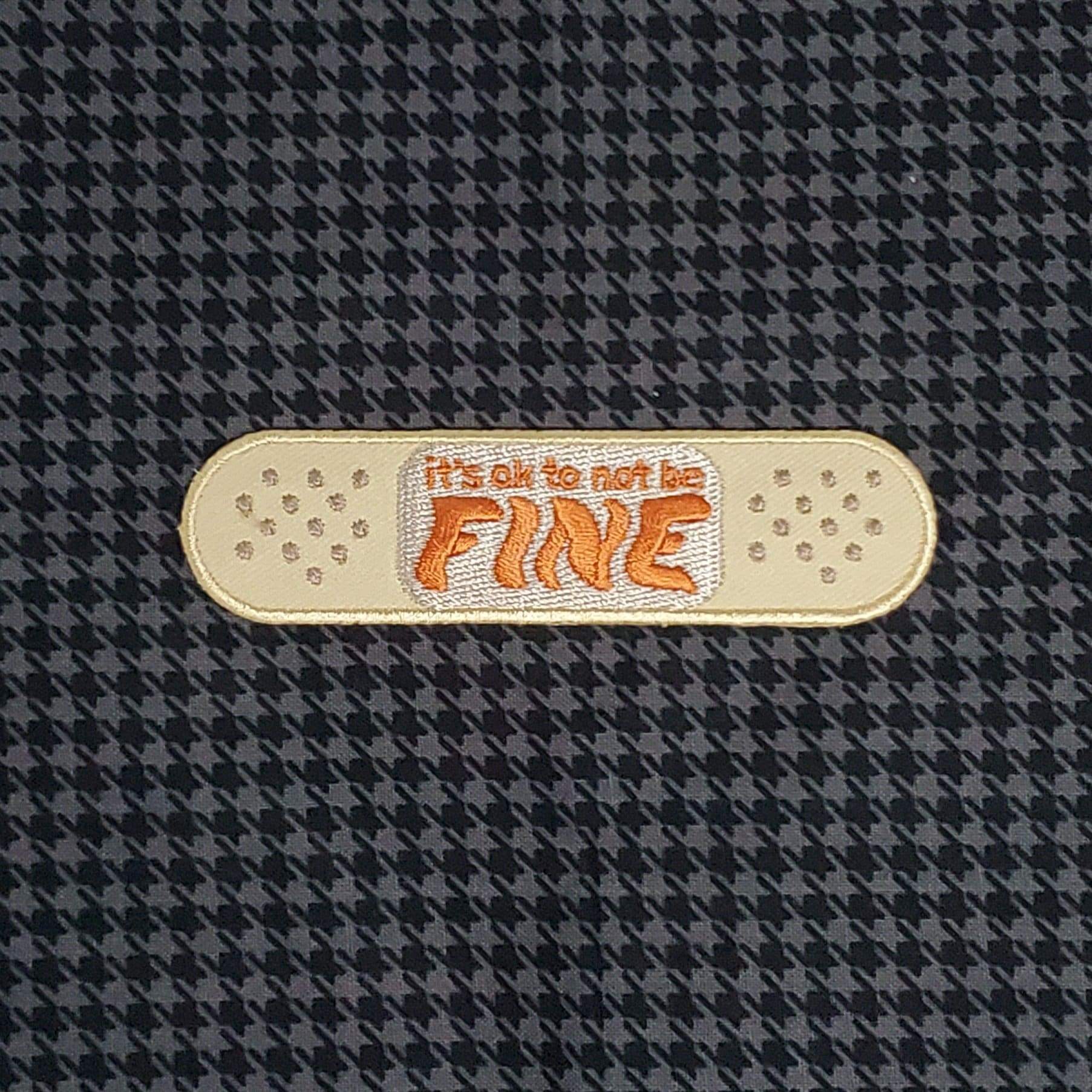 Monster Kitty Society &quot;It&#39;s OK To Not Be Fine&quot; - Peel and Stick Embroidered Patch