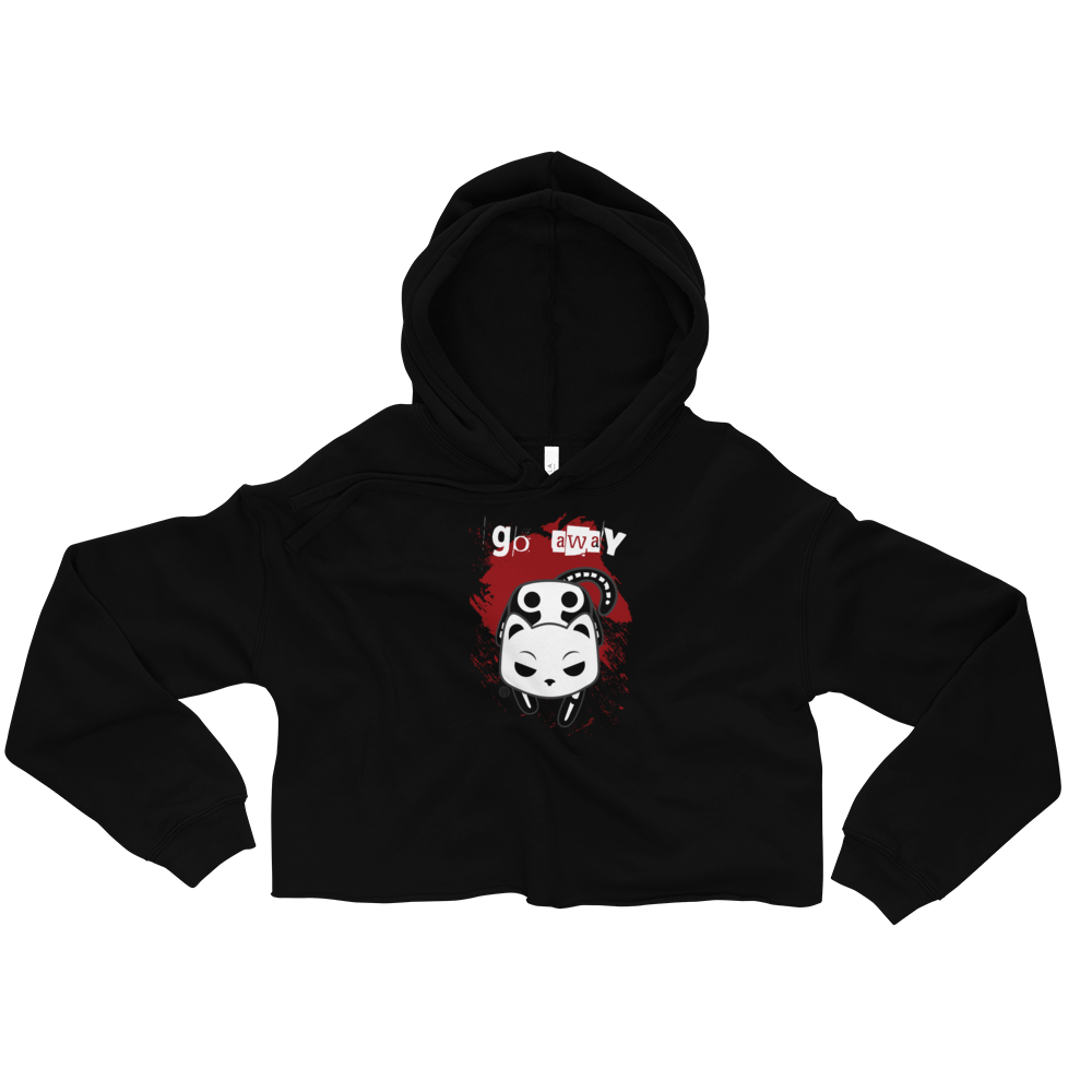 &quot;Go Away&quot; Socket the Skeleton Cat - Crop Hoodie by Monster Kitty Society.