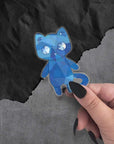 Monster Kitty Society Stickers Sapphire the Crystal Cat - Vinyl Sticker