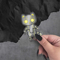 Monster Kitty Society Stickers Servo Servo the Robot Cat - Clear Vinyl Sticker