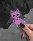 Monster Kitty Society Stickers Signal the Bat Cat - Clear Vinyl Sticker